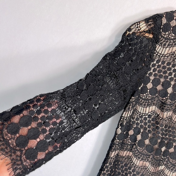 Eliza J Black Crochet Overlay Sheath Dress size 4 - Picture 3 of 7